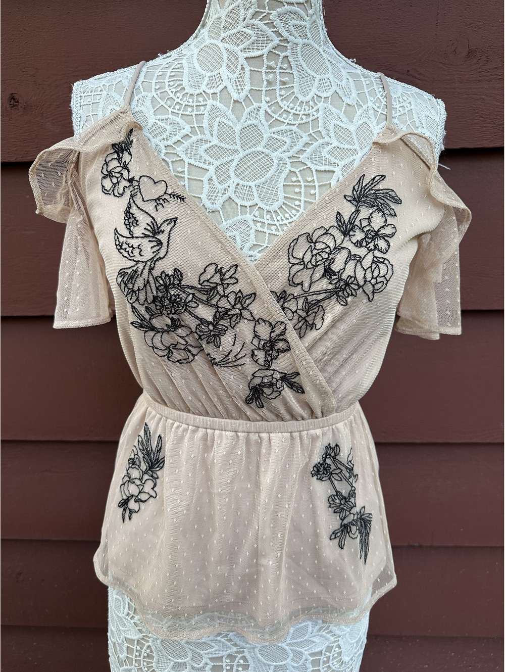 Express Cold Shoulder Peplum Top